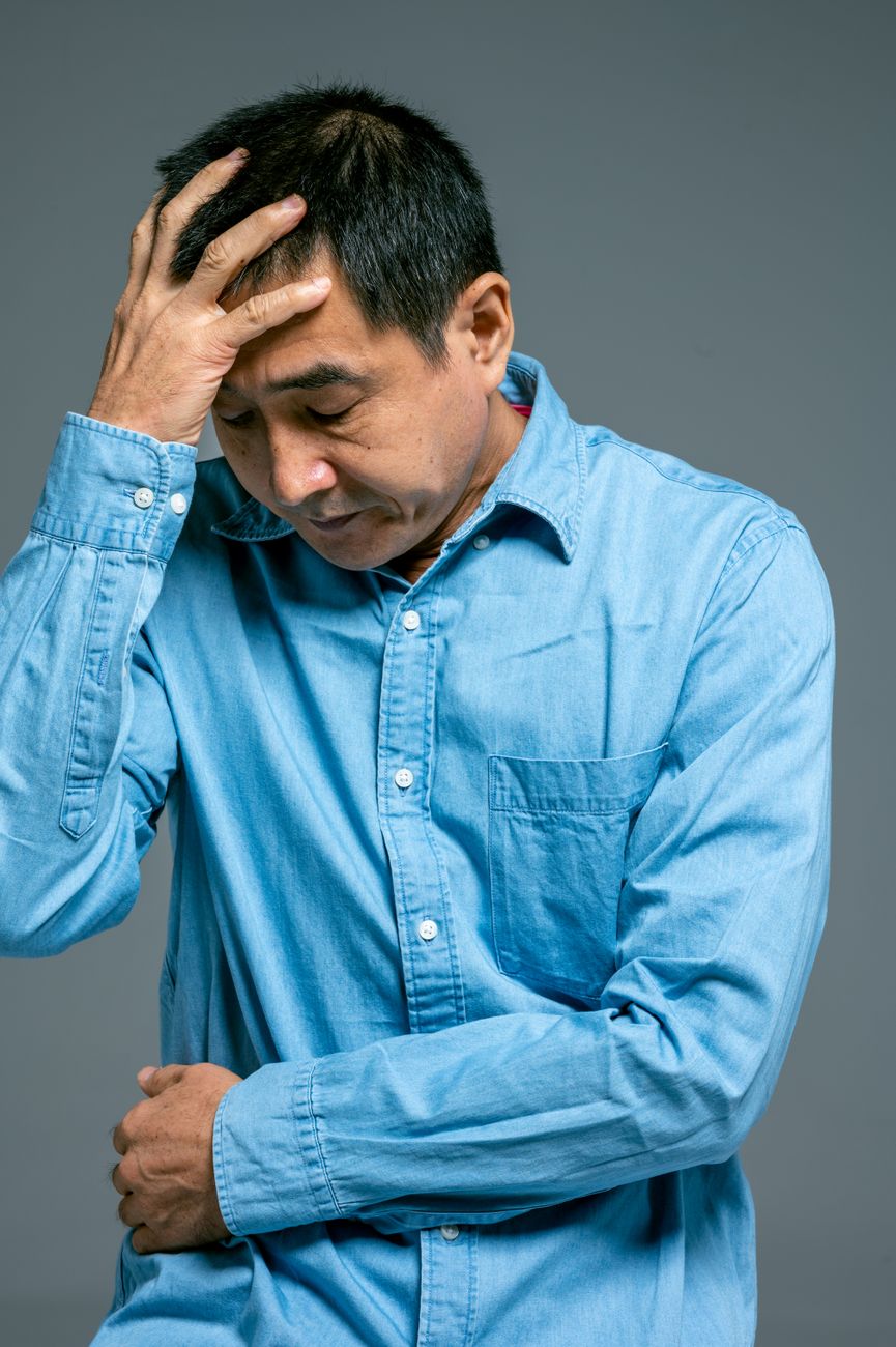 Senior with shoulder discomfort